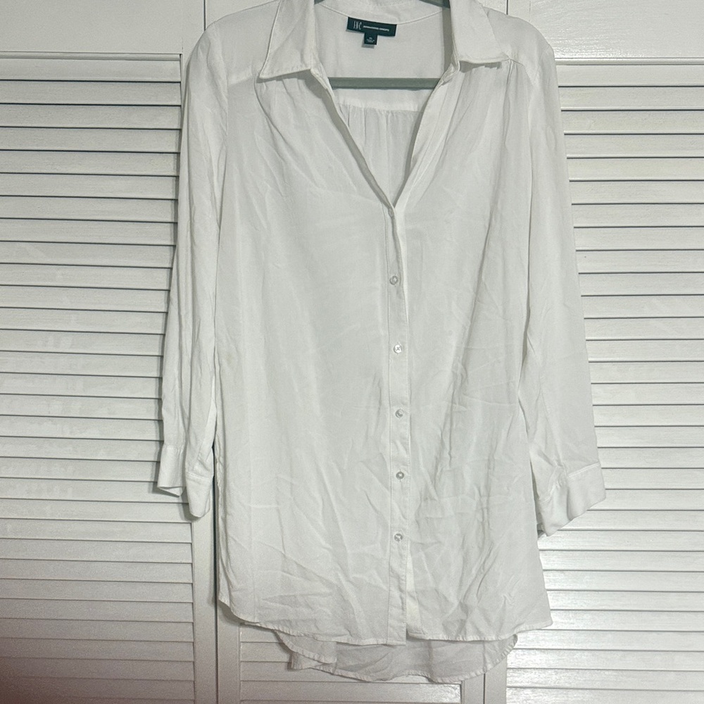 INC International Concepts White Button-Down Shirt